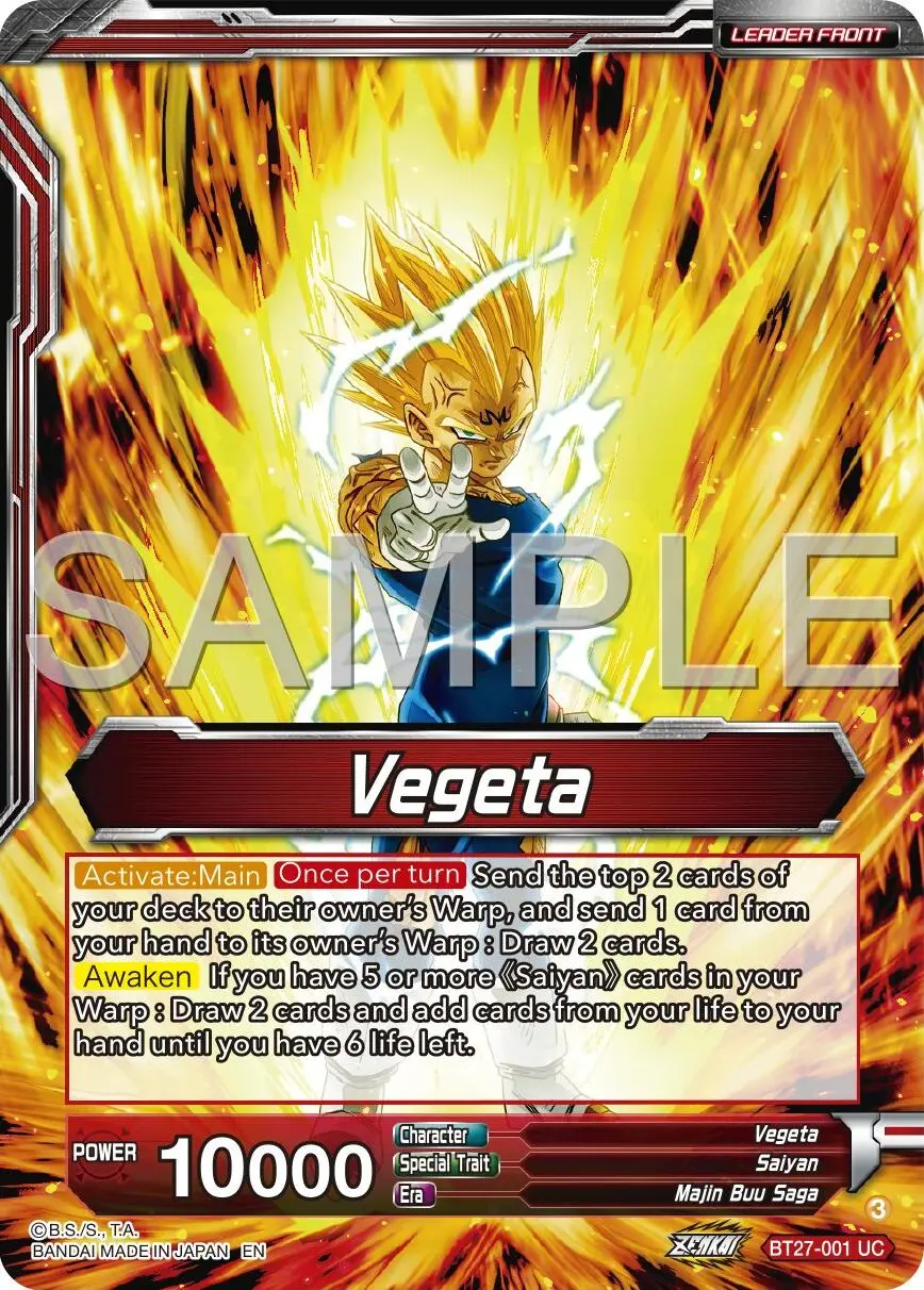 Vegeta // Ssb Vegeta, Saiyan Pride (Bt27-001) [History Of Z] 1