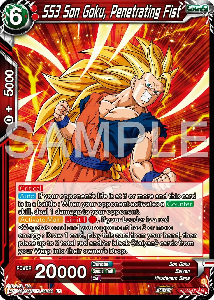 Ss3 Son Goku, Penetrating Fist (Bt27-017) [History Of Z] 1