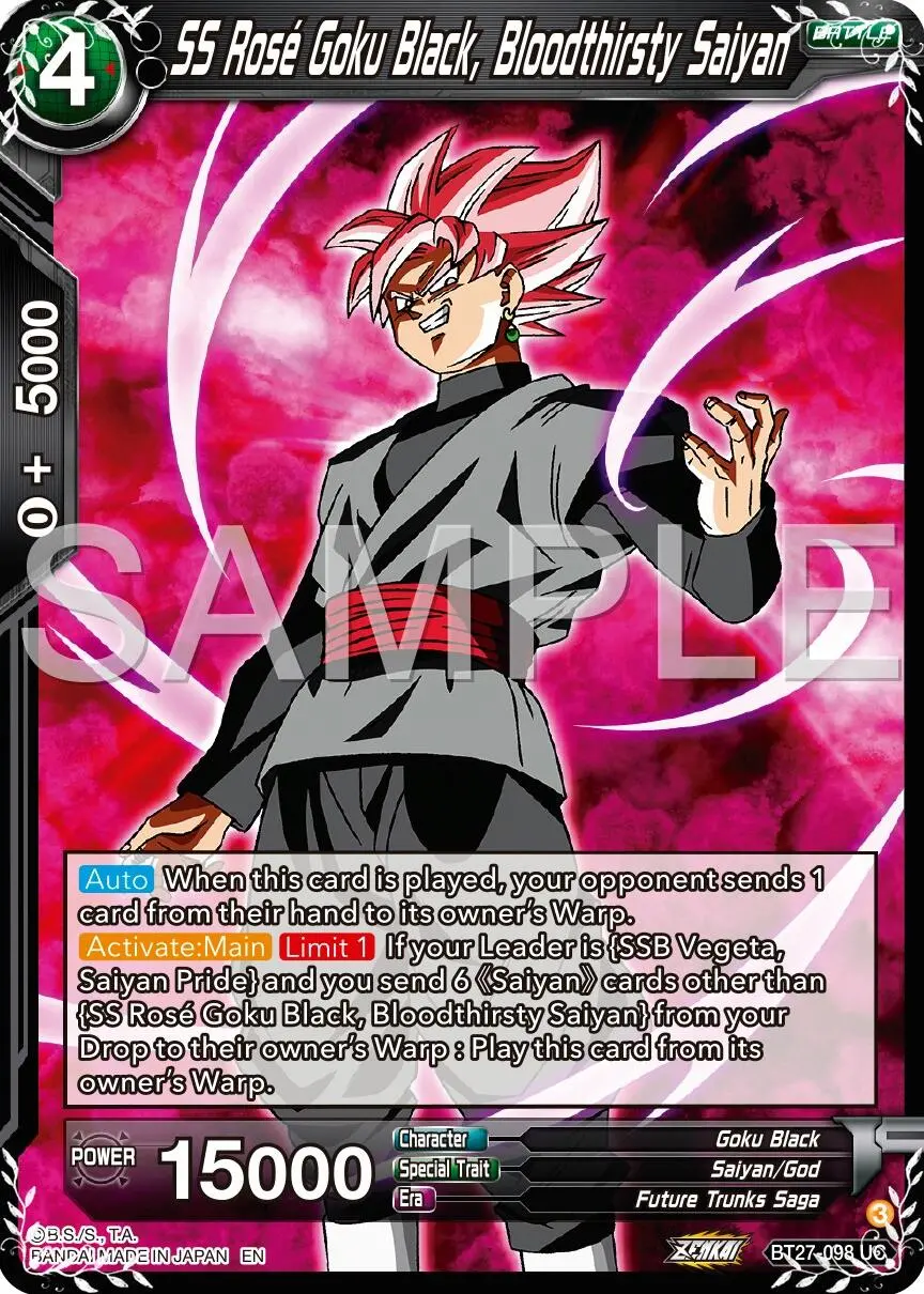 Ss Rose Goku Black, Bloodthisty Saiyan (Bt27-098) [History Of Z] 1