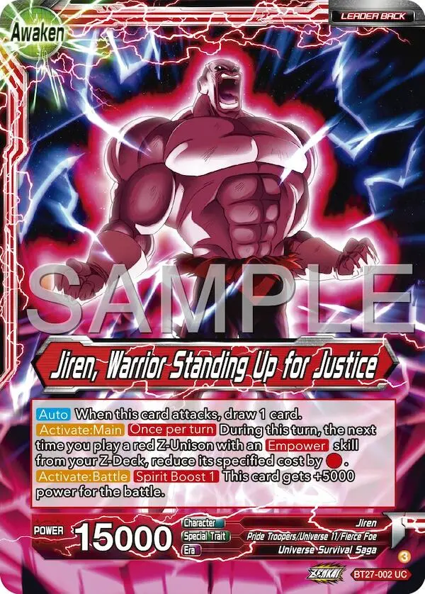 Jiren // Jiren, Warrior Standing Up For Justice (Bt27-002) [History Of Z] 1