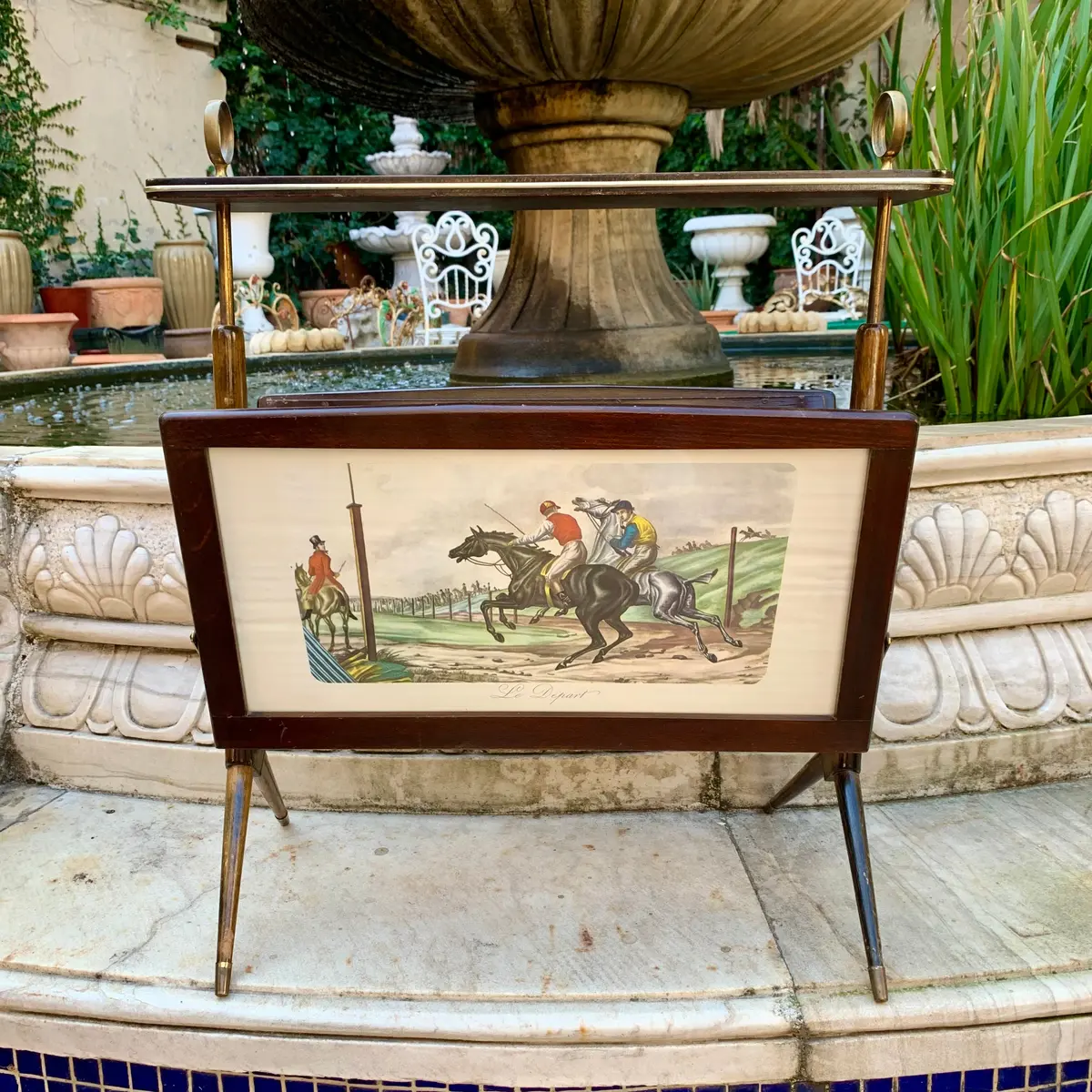 Vintage Magazine Table Rack With Brass Details - Sold 1