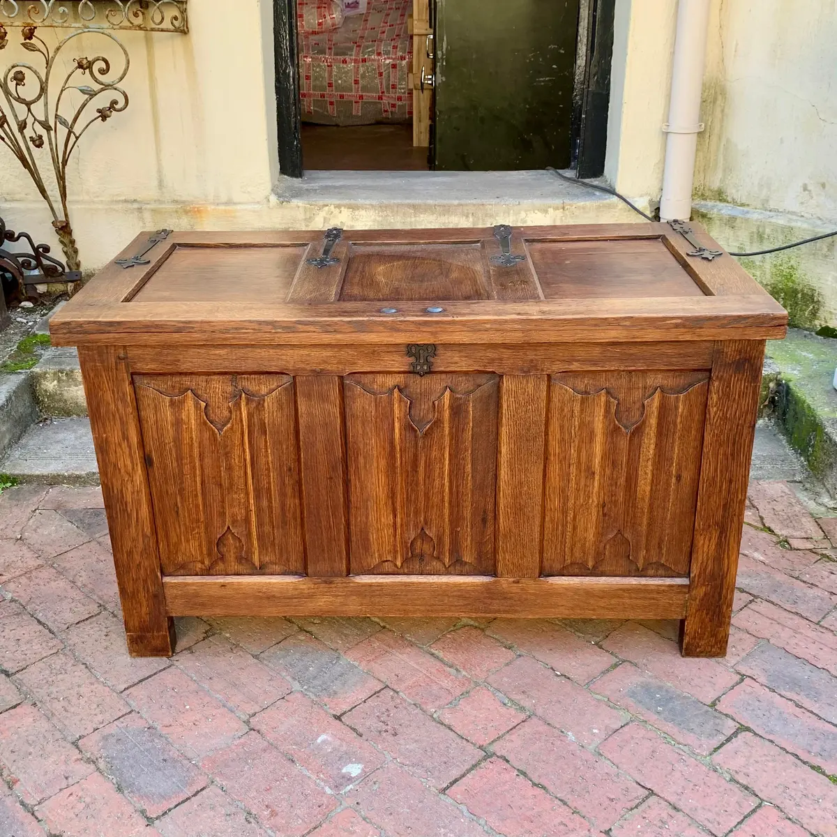 Large Antique Oak Chest - Sold 1