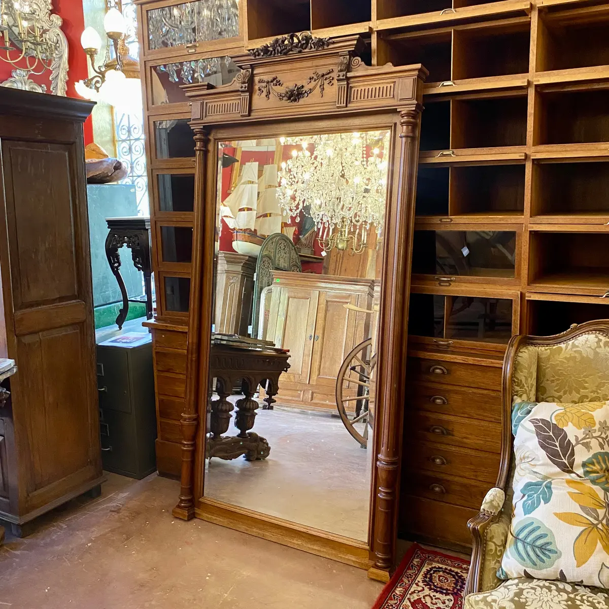 Antique French Walnut Mirror Louis 16Th - Sold 1