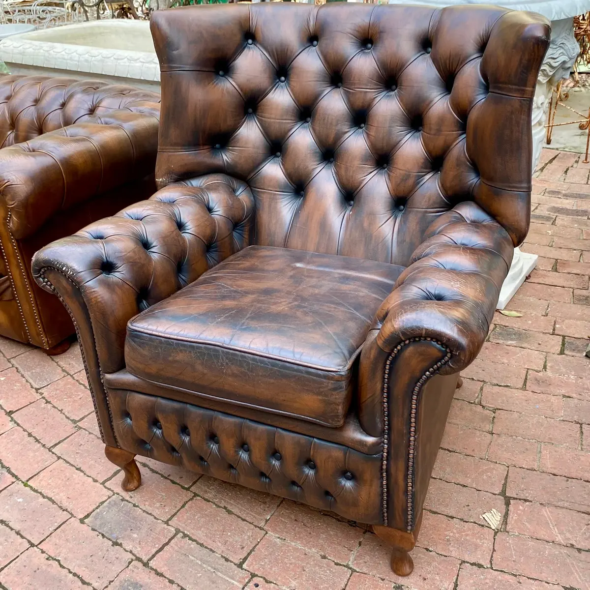 Deep Chocolate Wingback Chesterfield Armchair 1
