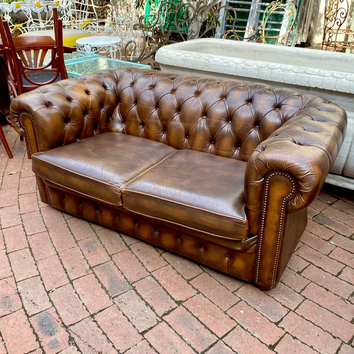 Stylish Brown Chesterfield Sofa - Sold 1