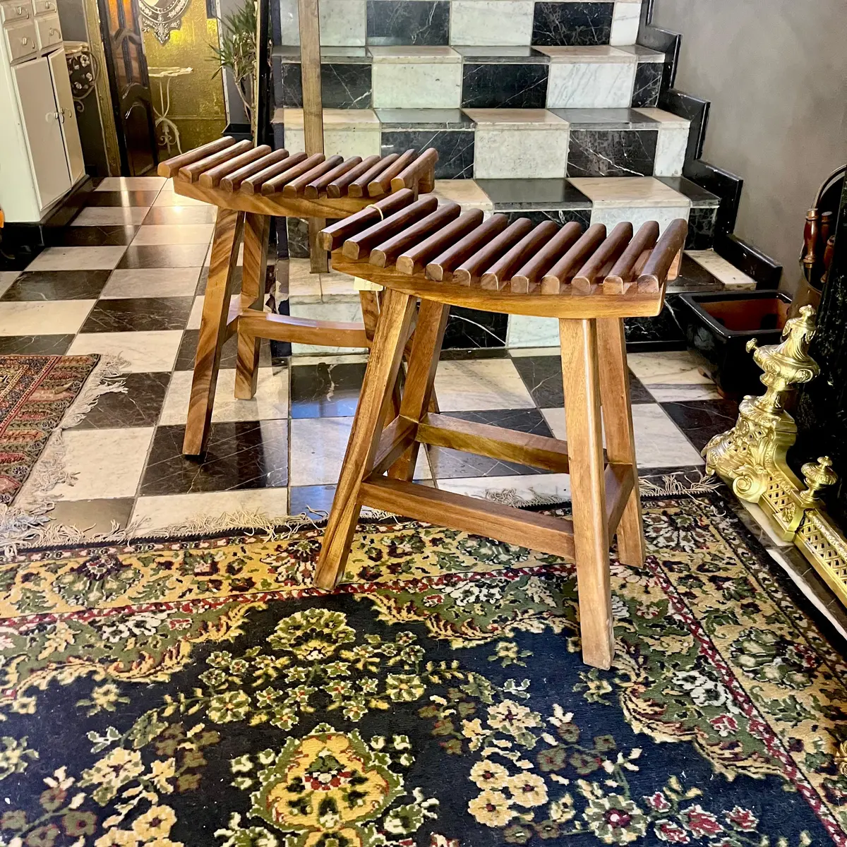 White Cedar Wood Stools 1