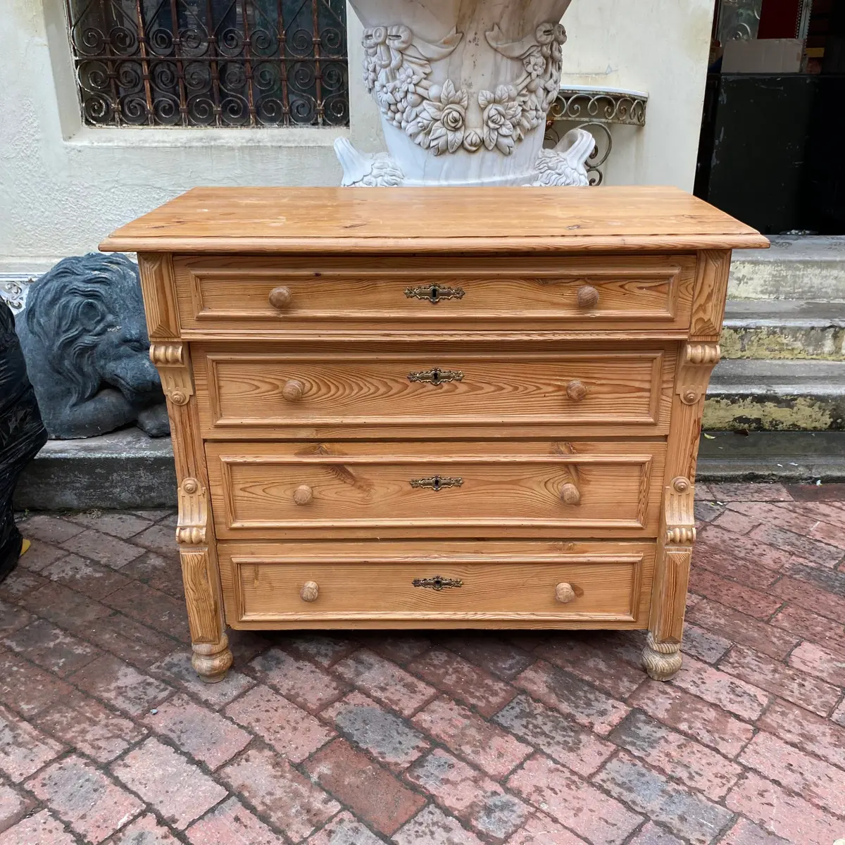 Rustic Antique Oak Chest Of Drawers 1