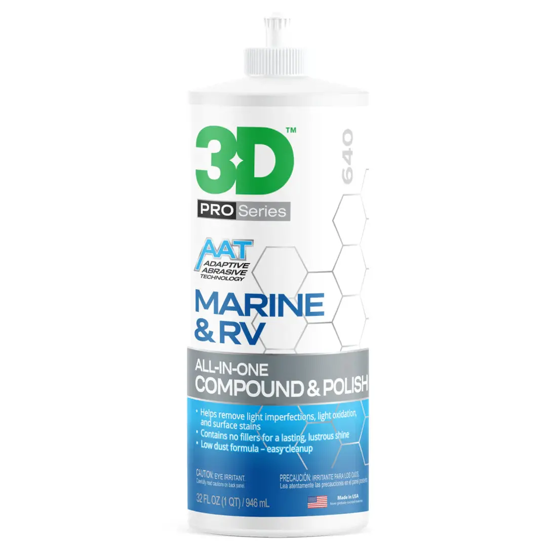 3D Marine & Rv All-In-One Compound & Polish 946Ml Gel Coat Professional Grade 1