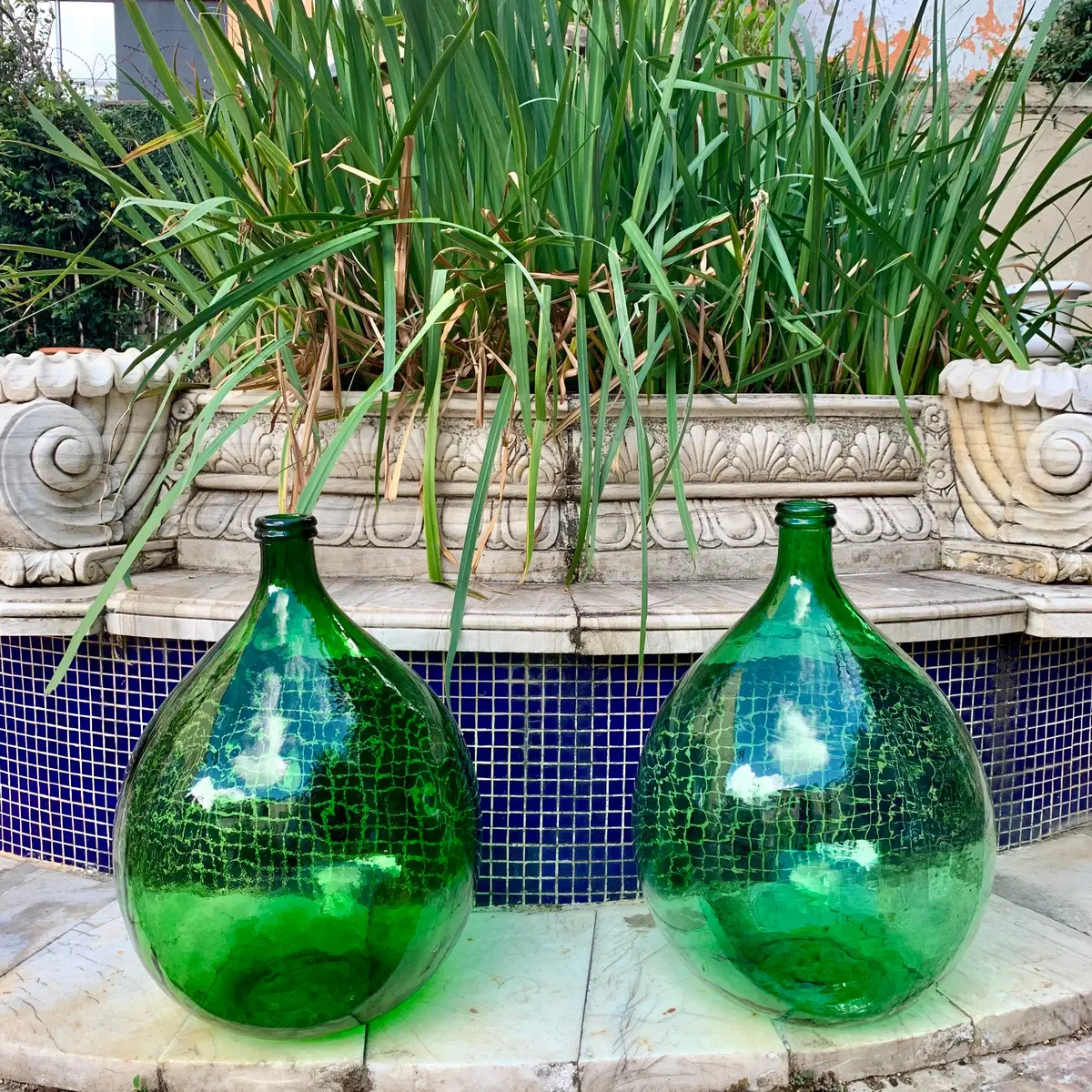 Vintage Demijohn Glass Decorative Bottles - Sold 1