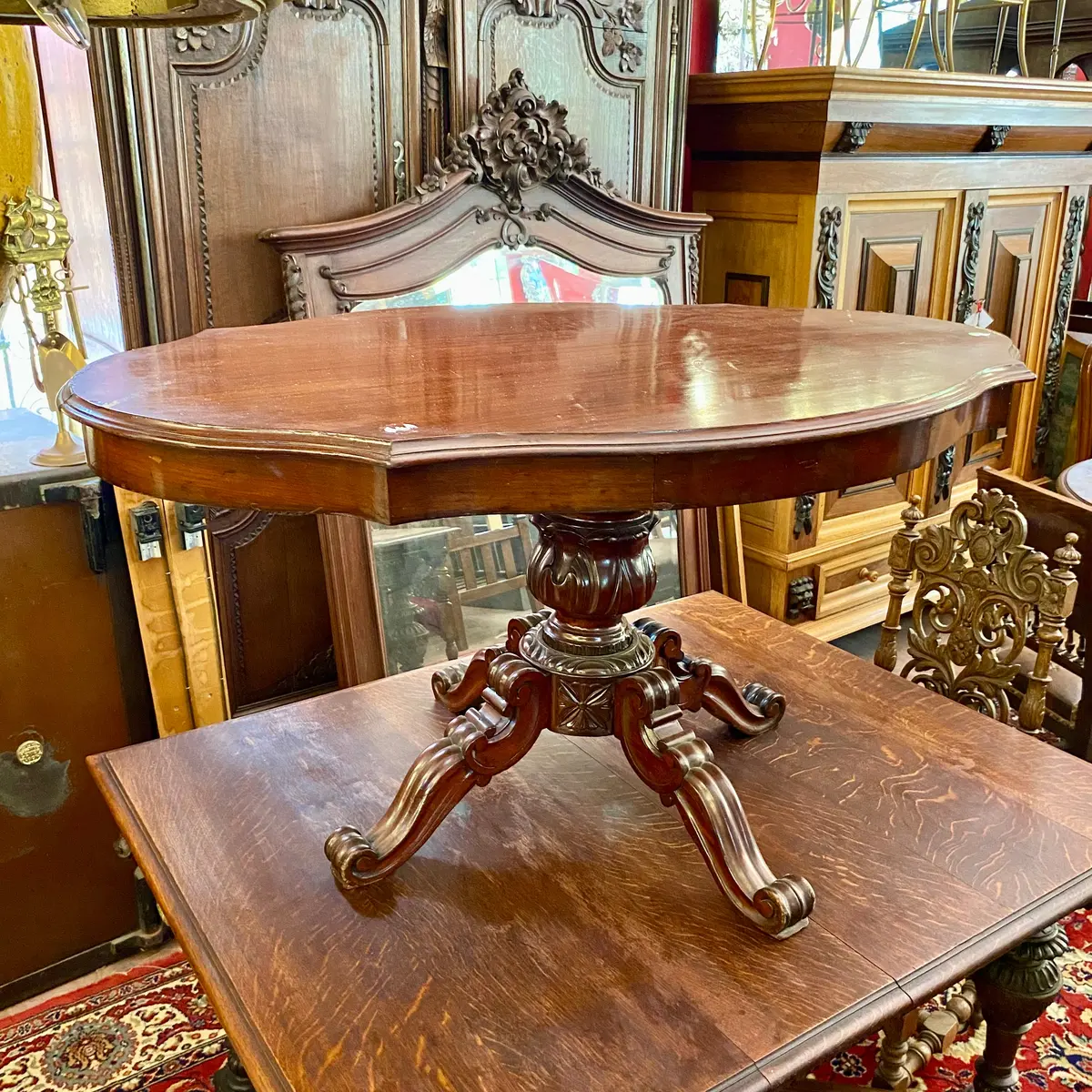 Beautiful Hand Carved Mahogany Table - Sold 1