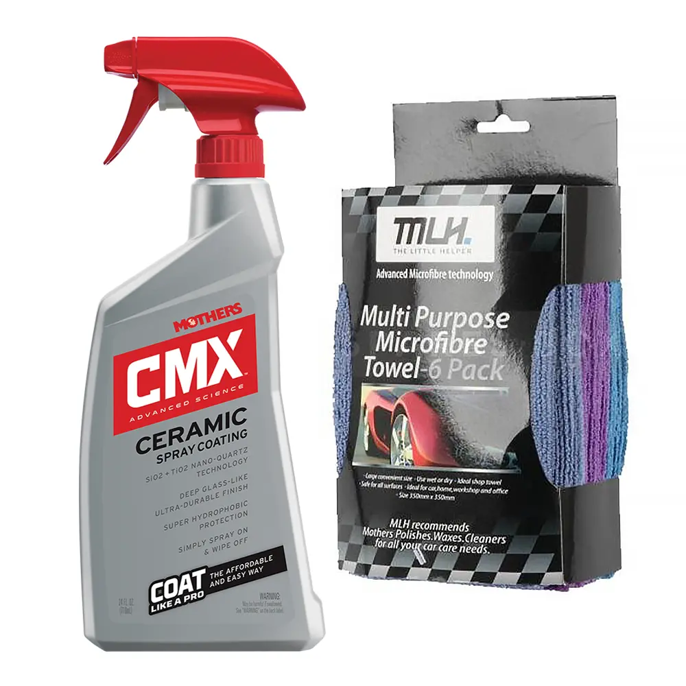 Mothers Cmx Nano Ceramic Clear Coat Spray Coating 710Ml & 6X Microfibre Cloth Kit 1