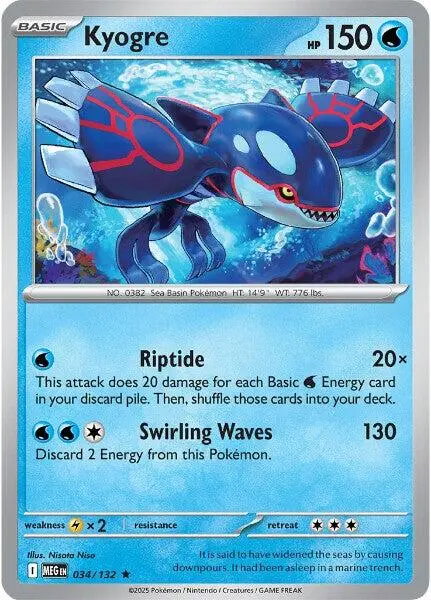 Kyogre (034/132) [Mega Evolution: Base Set] 1