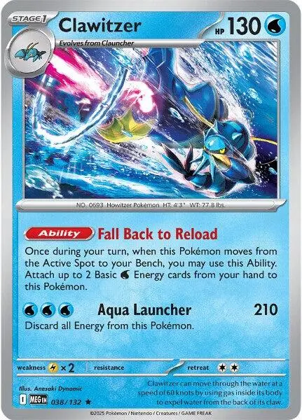 Clawitzer (038/132) [Mega Evolution: Base Set] 1