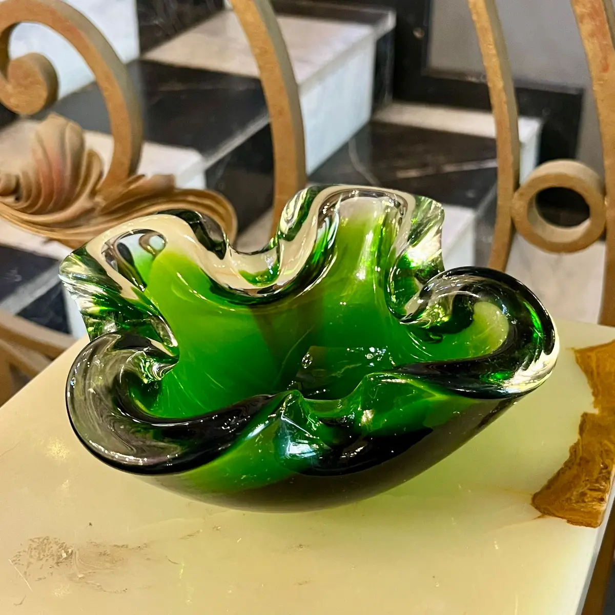 Deep Emerald Murano Bowl 1
