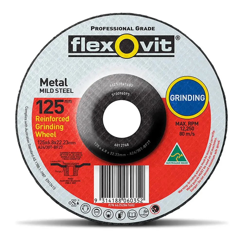 Flexovit Depressed Centre Grinding Disc 125 X 6.8 X 22Mm Wheel Metal Mild Steel 1