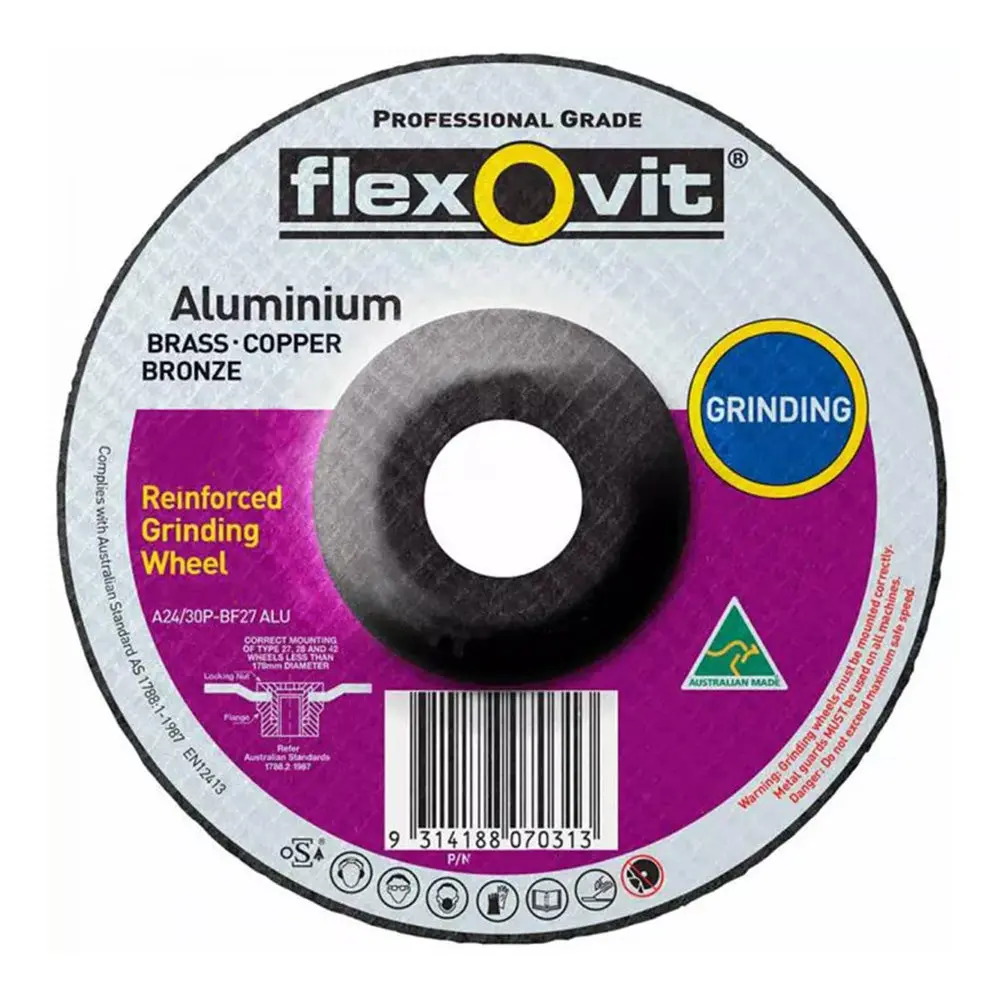 Flexovit Depressed Centre Grinding Disc 125Mm X 6.8 X 22Mm Wheel Aluminium 1