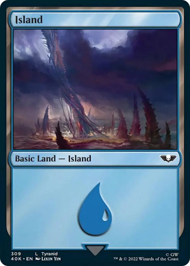 Island (309) (Surge Foil) [Warhammer 40,000] 1