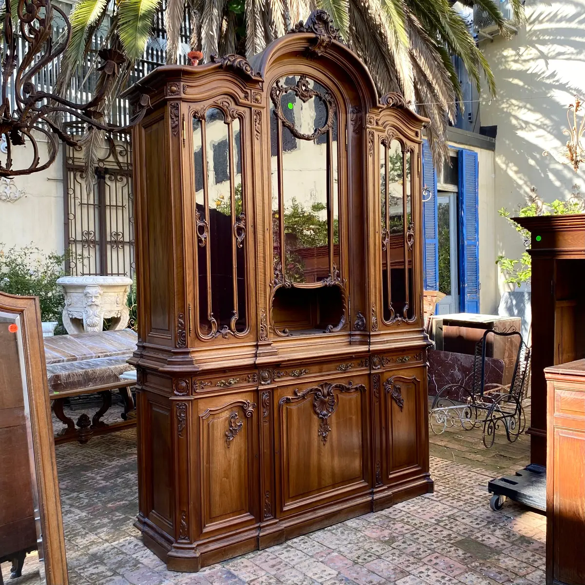 Incredible Antique Art Nouveau Walnut Display Unit 2