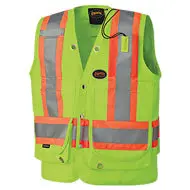 Hi-Viz Surveyor's Vest, High Visibility Lime-Yellow 1