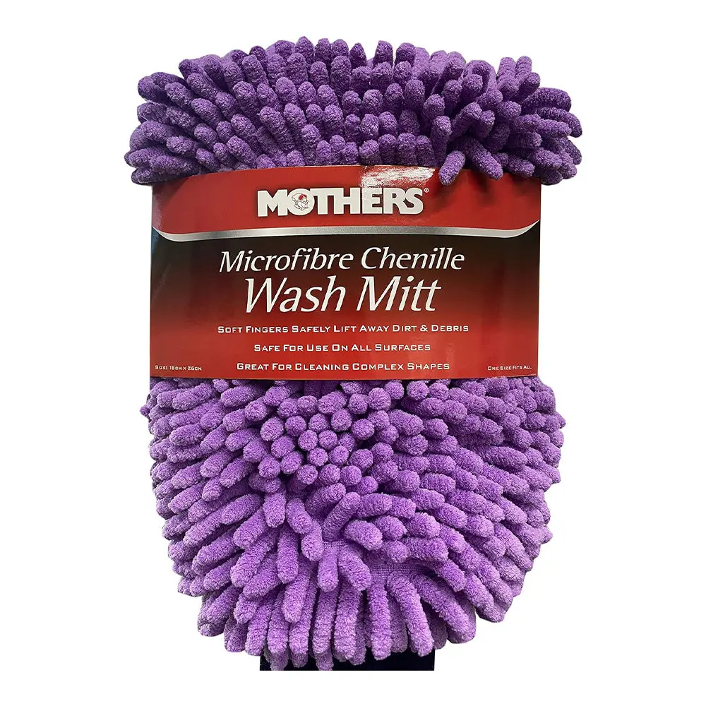 Mothers Microfibre Chenille Wash Mitt Lift Away Dirt & Debris 1