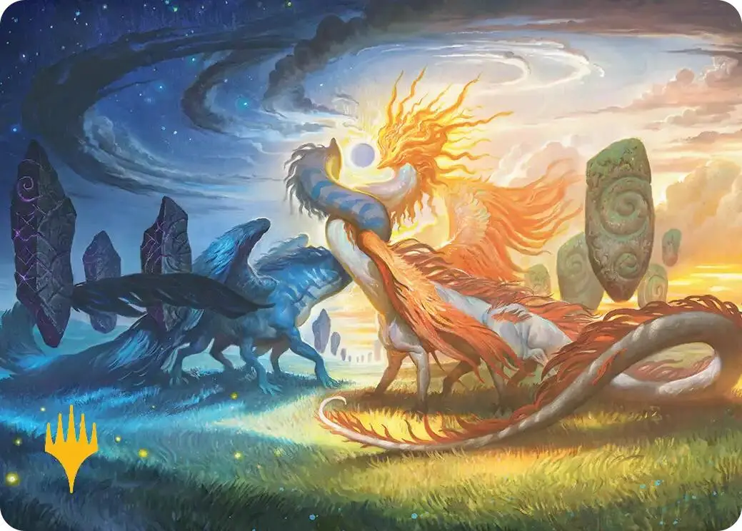 Celestial Reunion Art Card (19/54) (Gold-Stamped Planeswalker Symbol) [Lorwyn Eclipsed Art Series] 1
