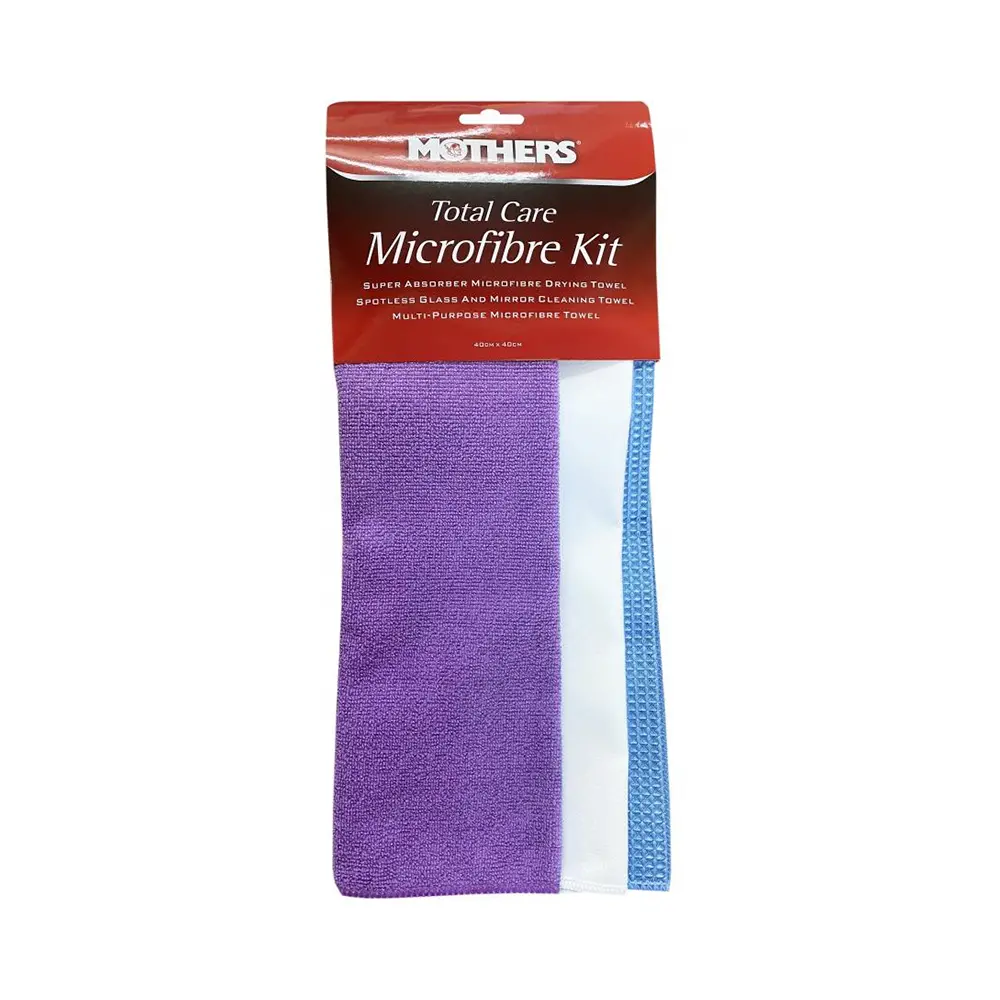 Mothers Total Care 3X Microfibre Towel Kit Automotive Detailing Cloth 1