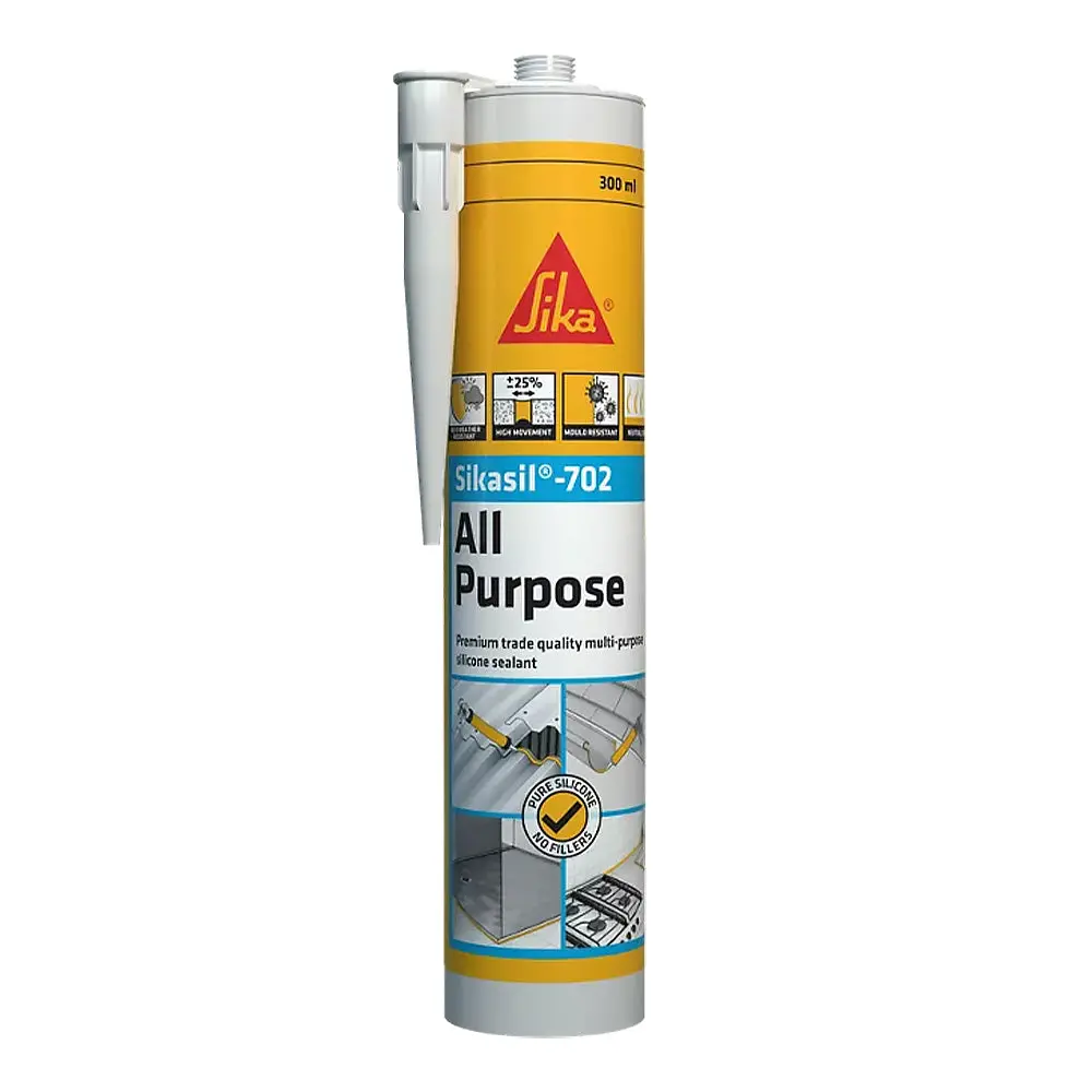 Sika Sikasil 702 All Purpose Industrial Silicone Sealant 300Ml Mid Grey 1