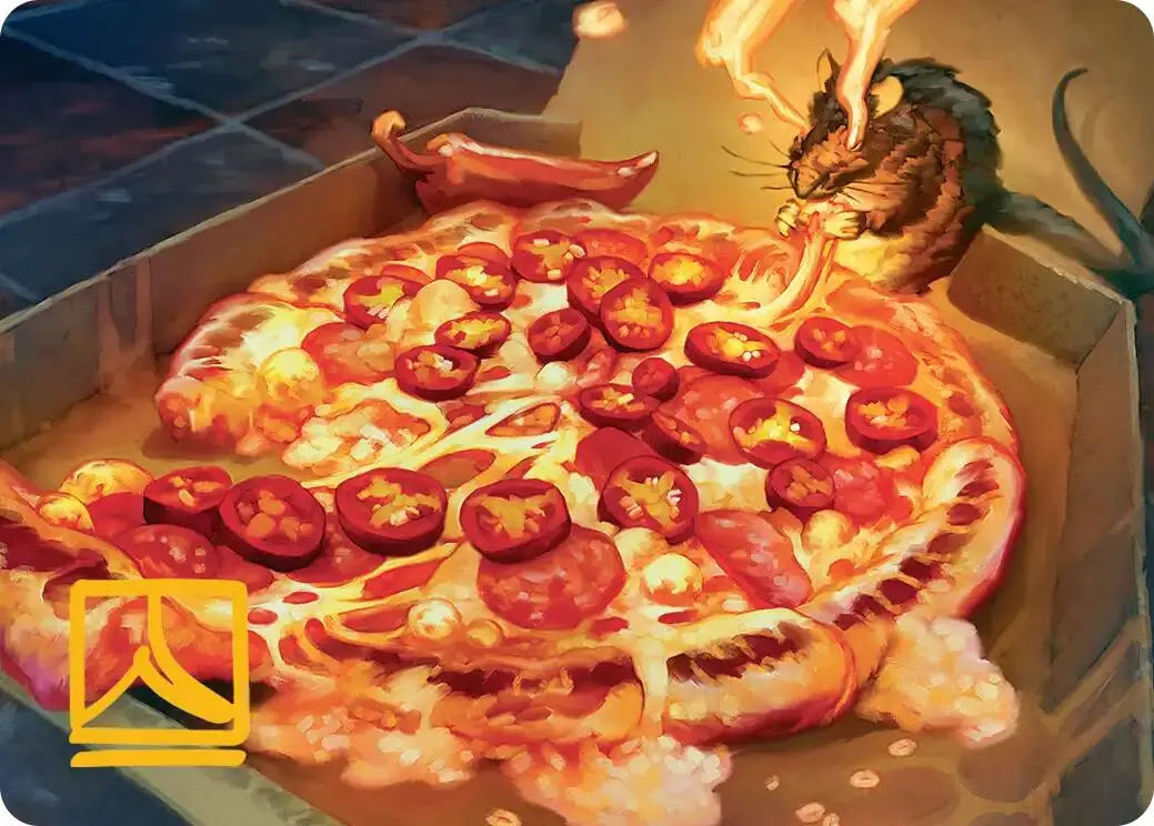 Spicy Oatmeal Pizza Art Card (Gold-Stamped Signature) [Teenage Mutant Ninja Turtles Art Series] 1