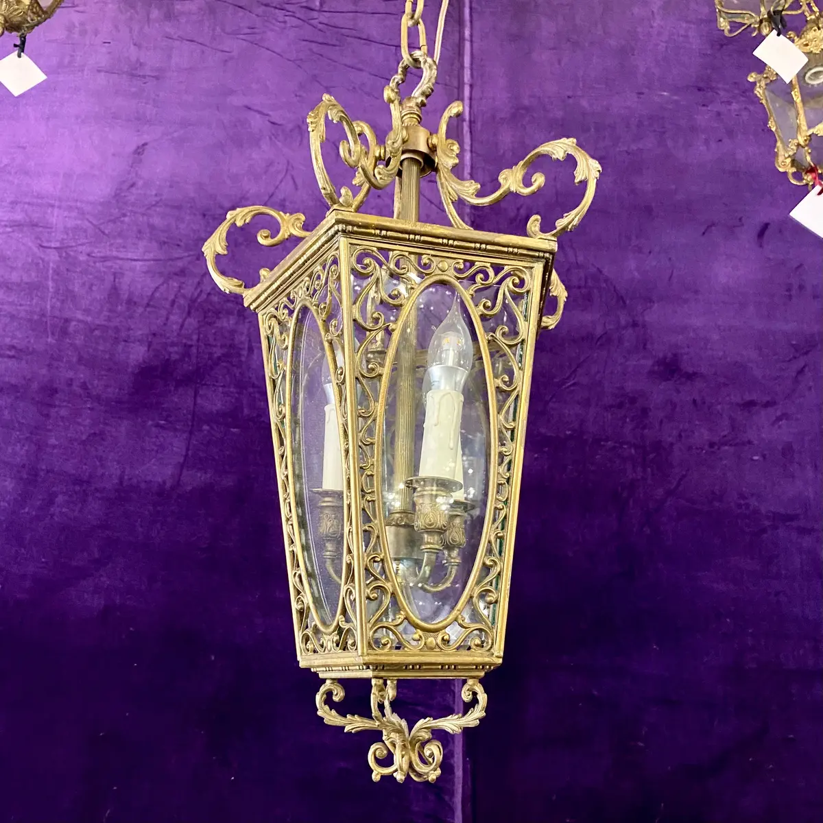 Decorative And Ornate Aged Brass Lantern - Sold 1