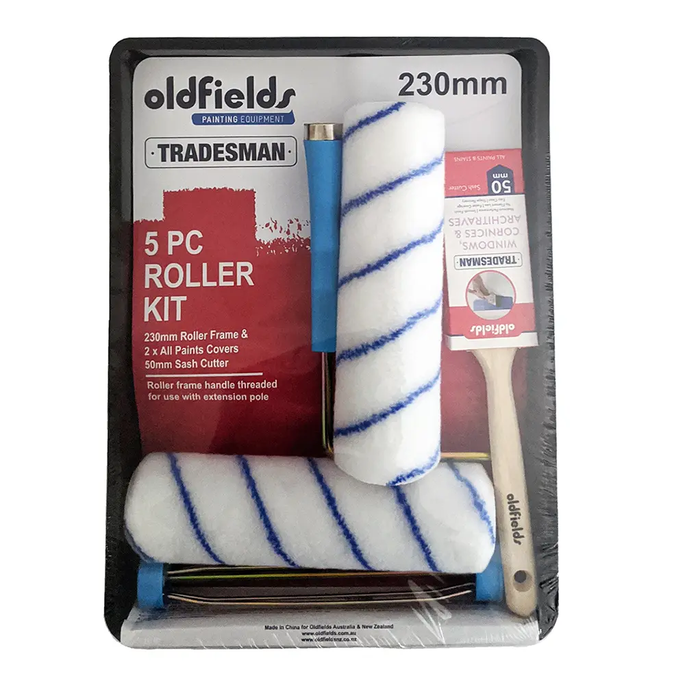 Oldfields Tradesman Paint Roller Kit 230Mm 5 Piece Trade Tray Brush All Paints 1
