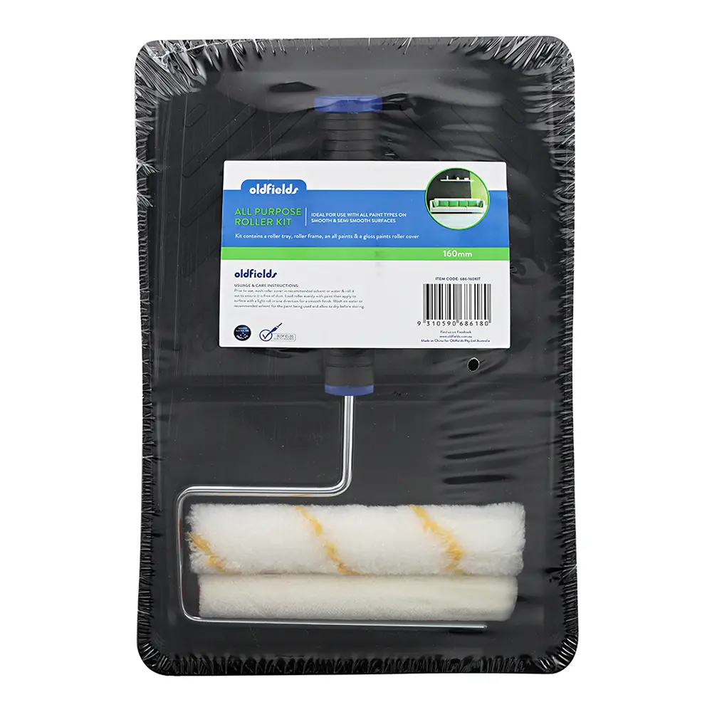 Oldfields Mini All Purpose Paint Roller Kit 160Mm 4 Piece Economical Tray Set 1