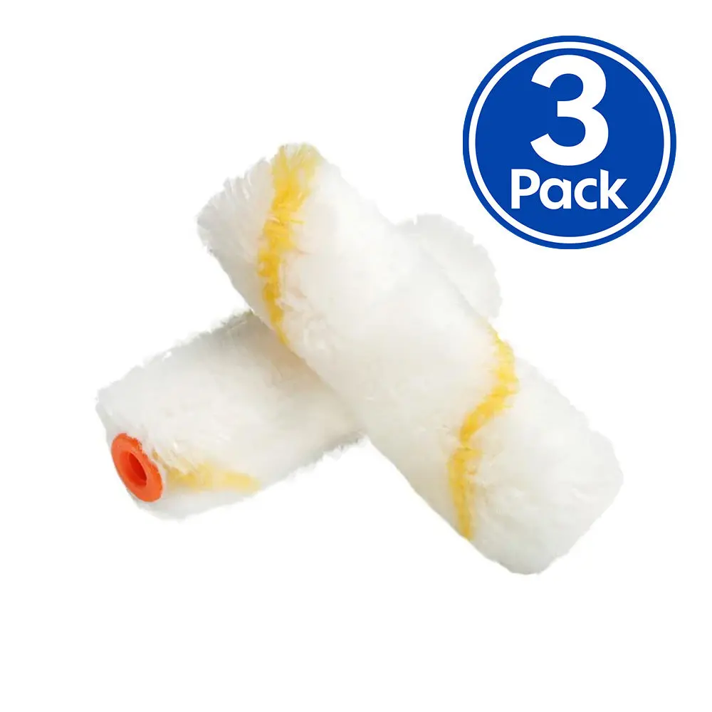 Oldfields Mini Fabric Roller Cover 100Mm X 3 Pack For Oil Waterbased Paint 1