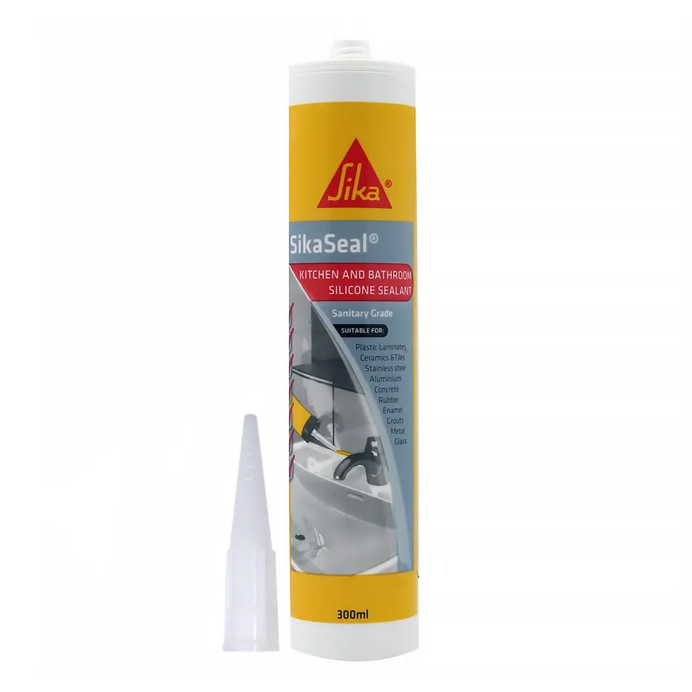 Sika Sikaseal Kitchen & Bathroom Wet Area Silicone Sealant 300Ml Cartridge White 1