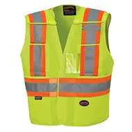 Hi-Viz Tear Away Safety Vest, High Visibility Lime-Yellow 1