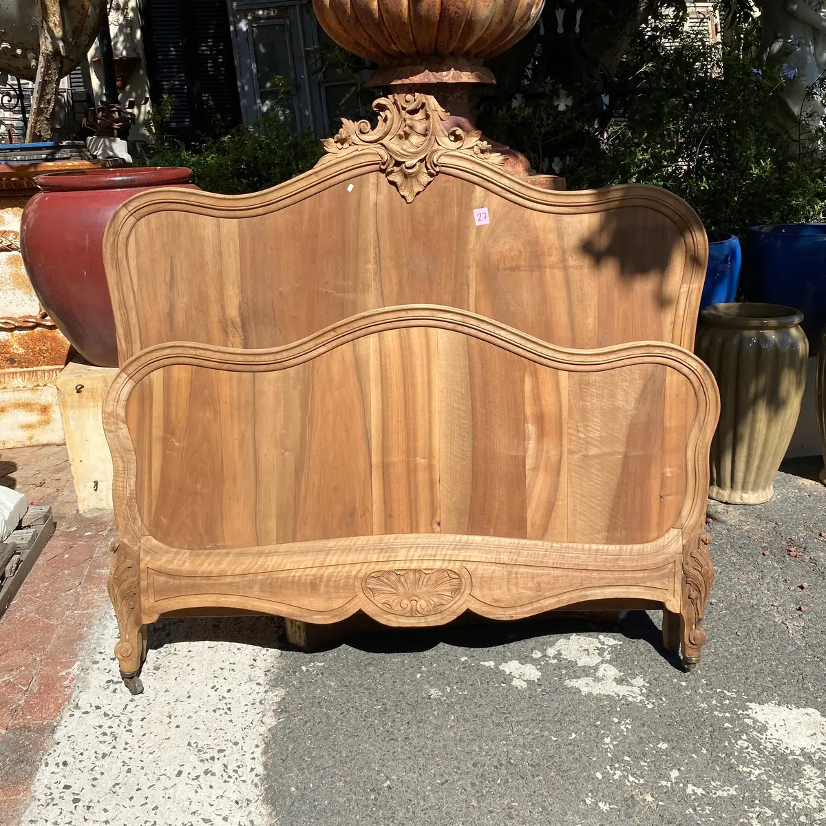 Antique Carved Oak Bed Set - Double 1