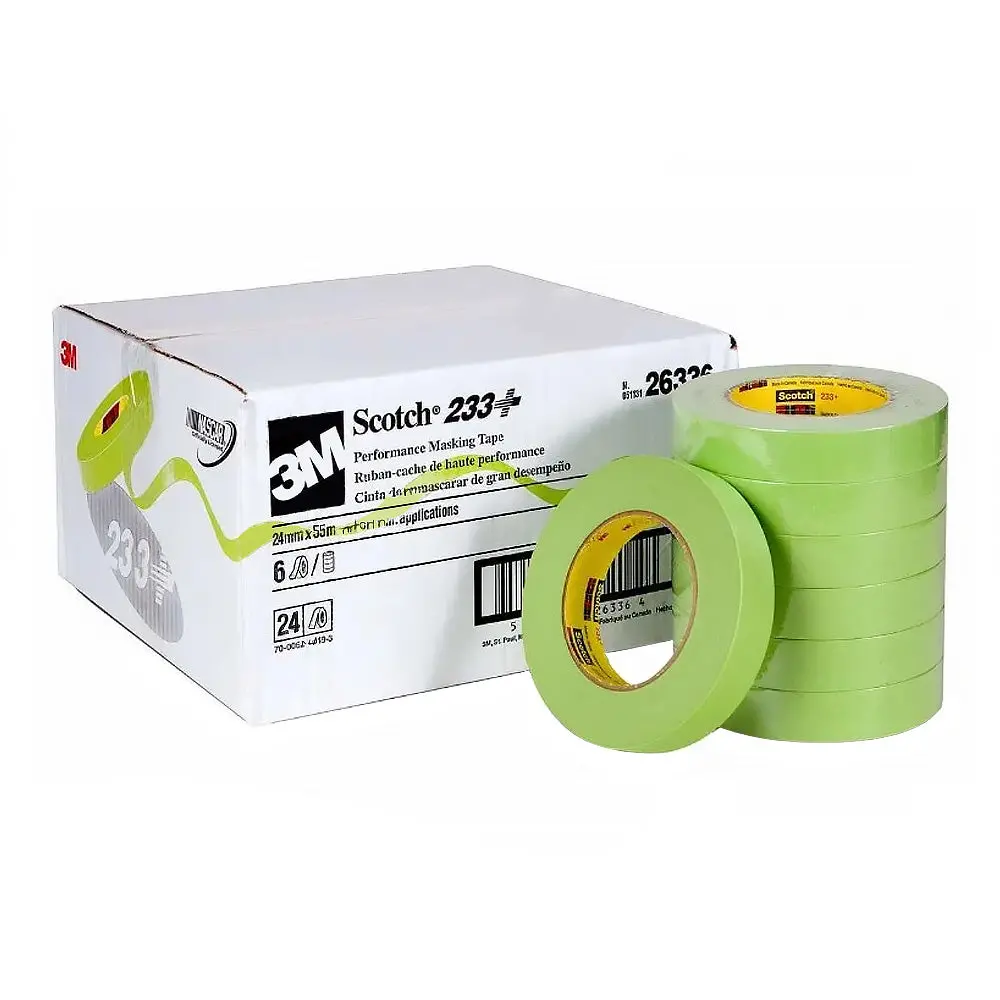 3M Scotch 233+ Performance Automotive Masking Tape 24Mm X 55M Roll Green X 24 1