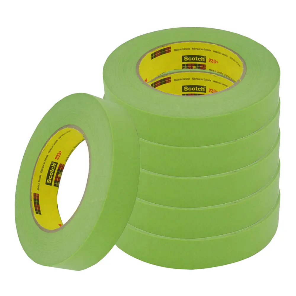 3M Scotch 233+ Performance Automotive Masking Tape 24Mm X 55M Roll Green X 6 Pack 1