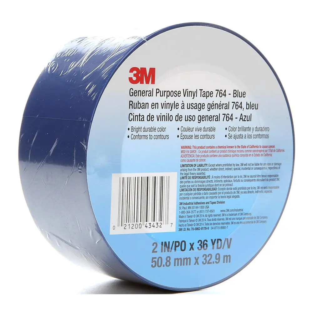 3M General Purpose Vinyl Tape 764 Blue 50Mm X 32.9M Linemarking 1