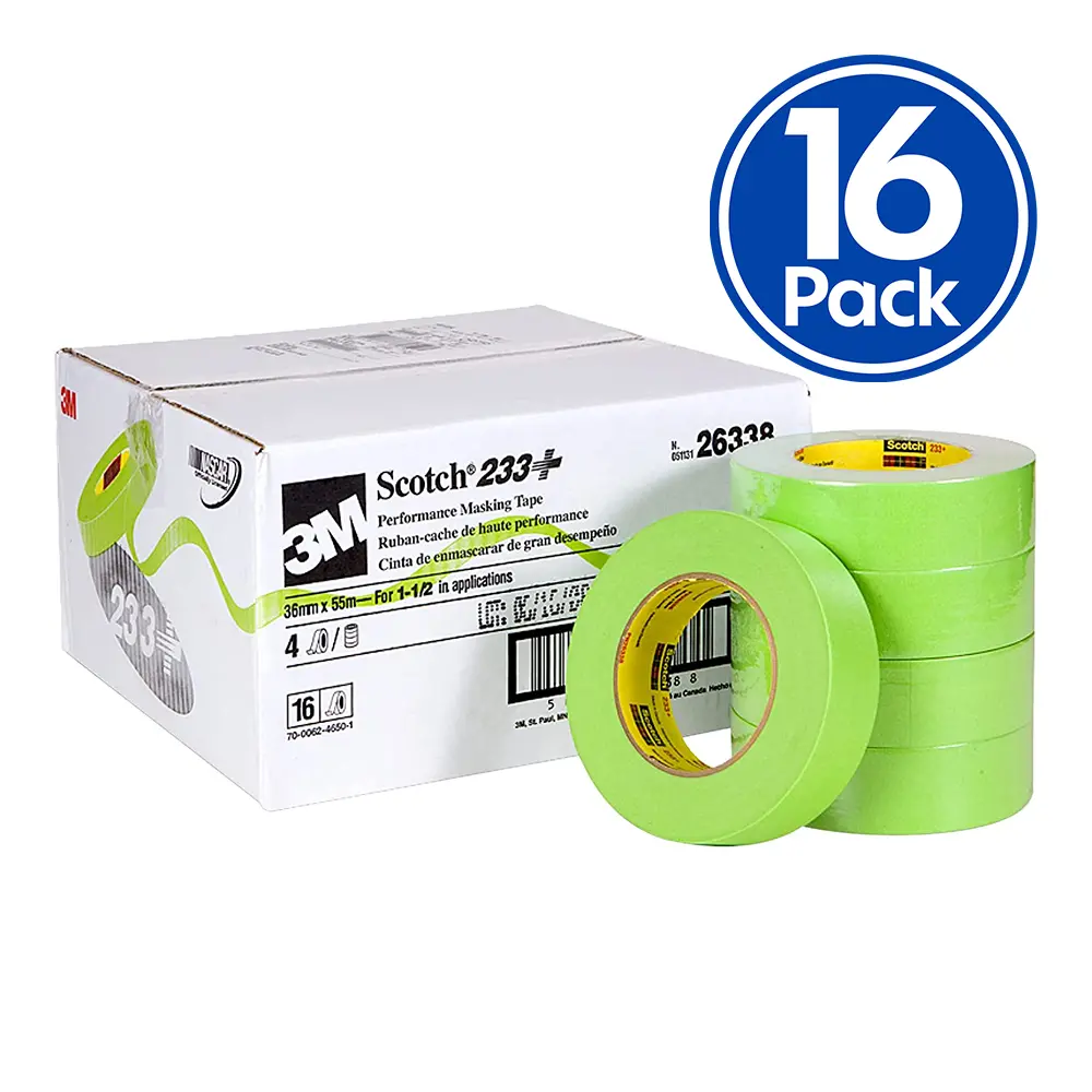 3M 233+ Scotch Performance Automotive Masking Tape 36Mm X 50M X 16 Rolls Box 1