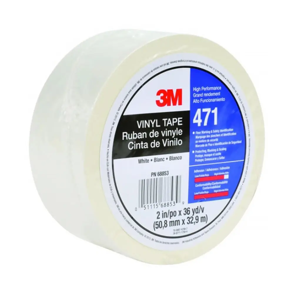 3M 471 Vinyl Marking Tape 50Mm X 33M White Linemarking Dirt Trap Tape 1