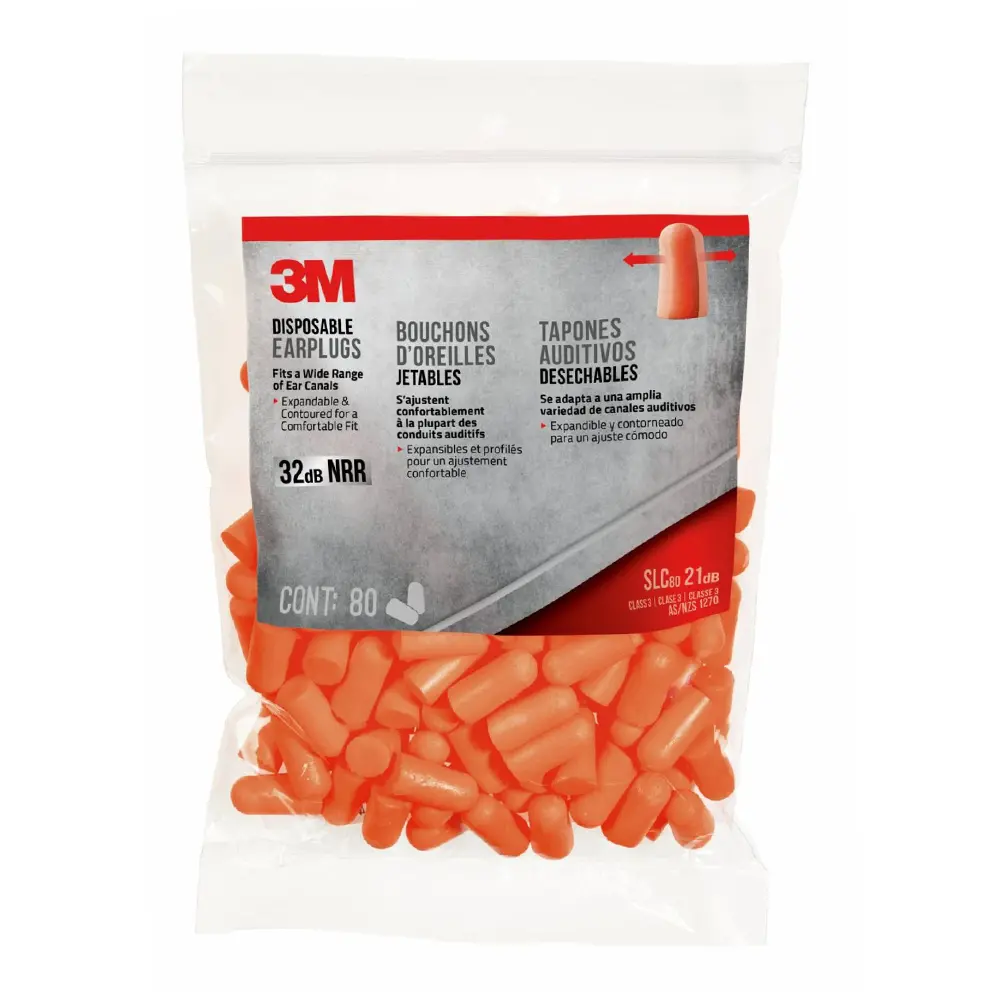 3M 92800 Disposable Earplugs 32 Db Rating Expands One Size Fits All X 80 Pack 1
