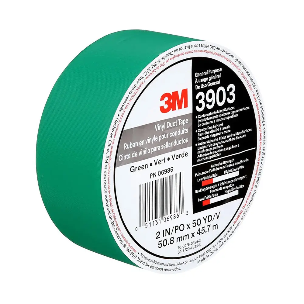 3M 3903 General Purpose Green Vinyl Duct Tape 50Mm X 45.7M Roll 1