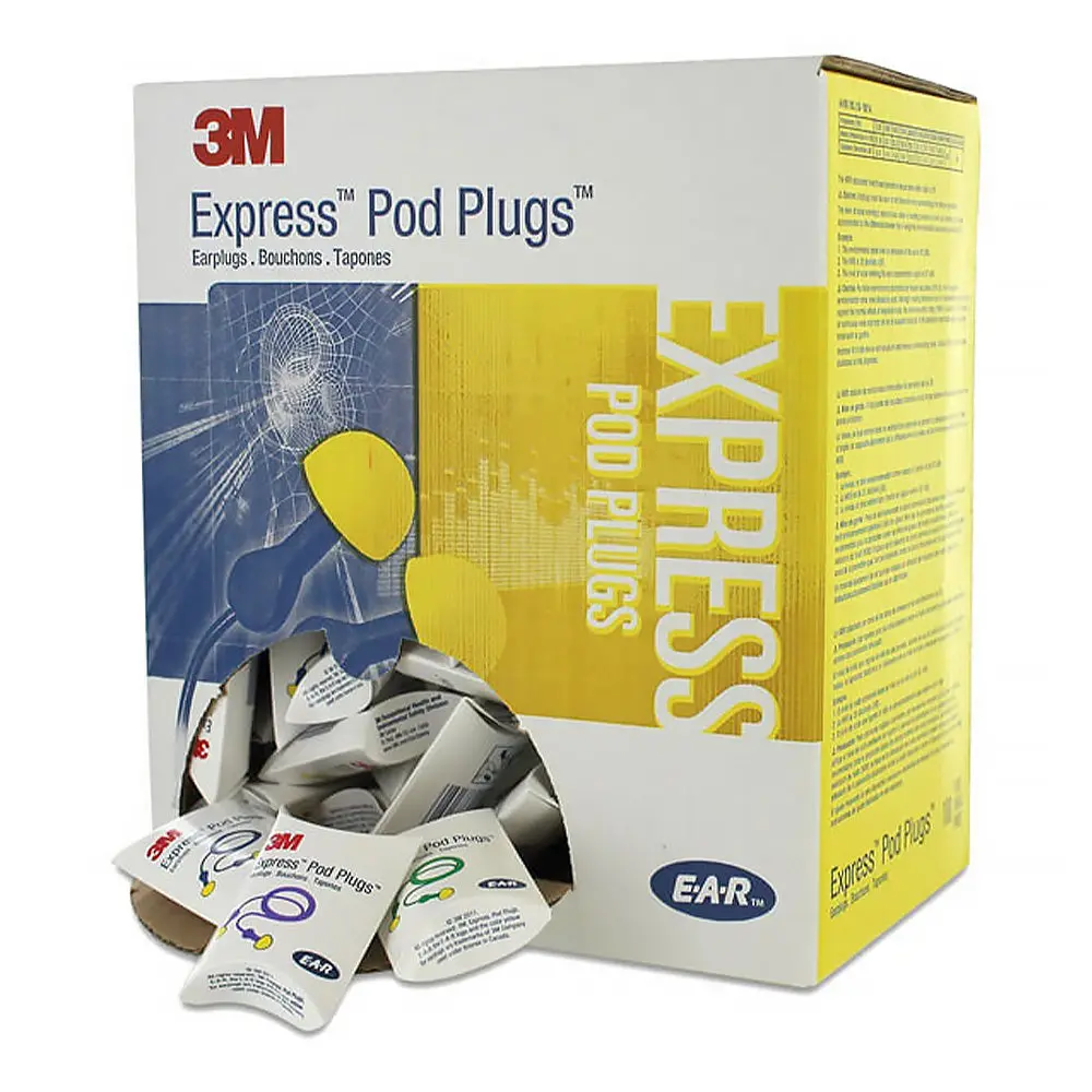 3M Ear Express Pod Plugs Assorted Corded Earplugs 321-2115 X 100 Pack 1