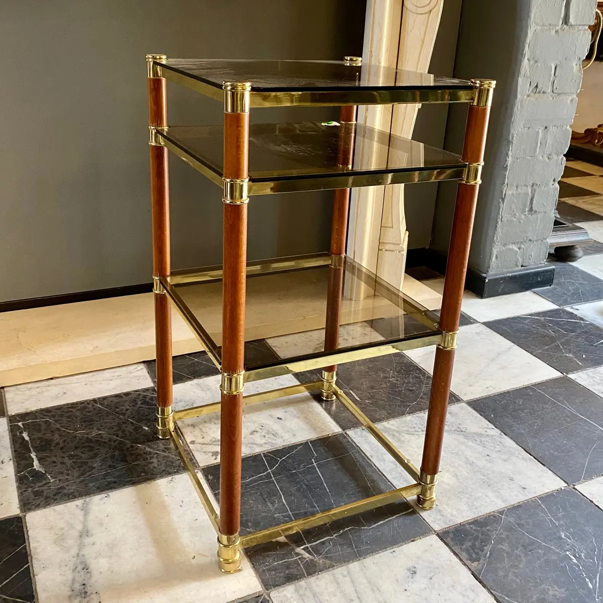 A Mid Century Brass And Glass Side Table 1