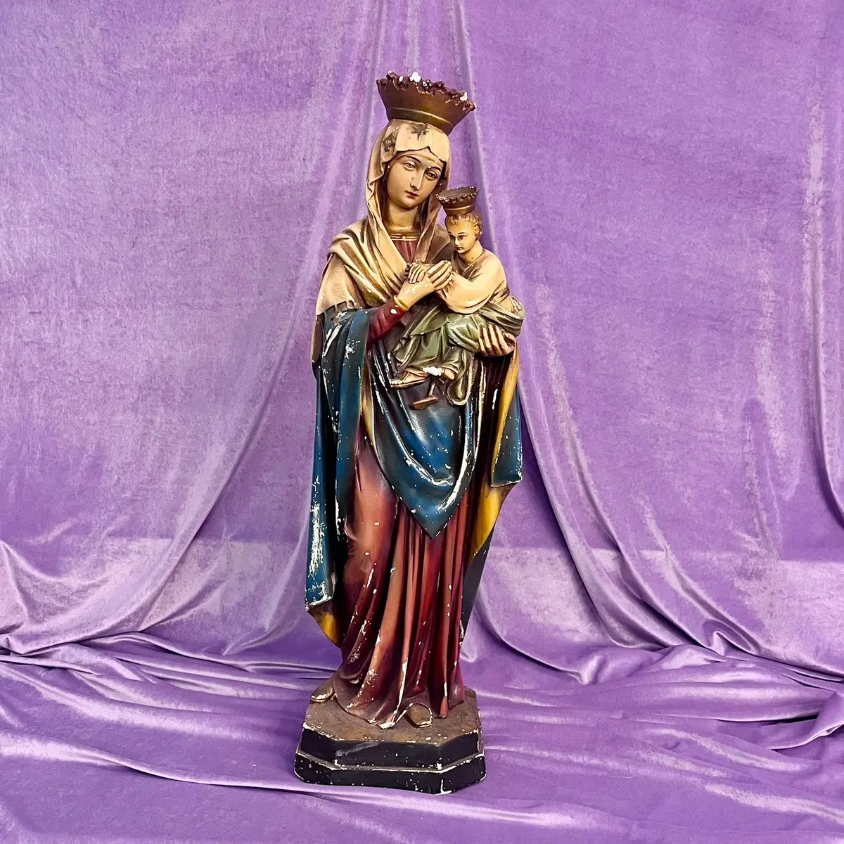 Antique Statuette Of Madonna And Child - Sold 1
