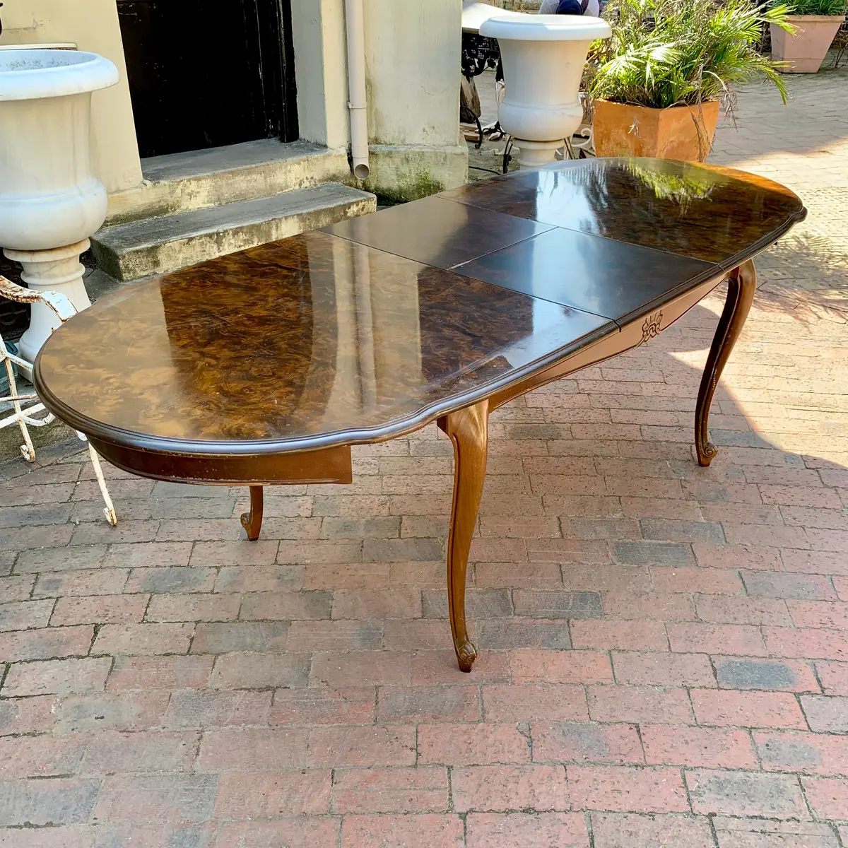 Antique Polished Oak Extendable Dining Table 1