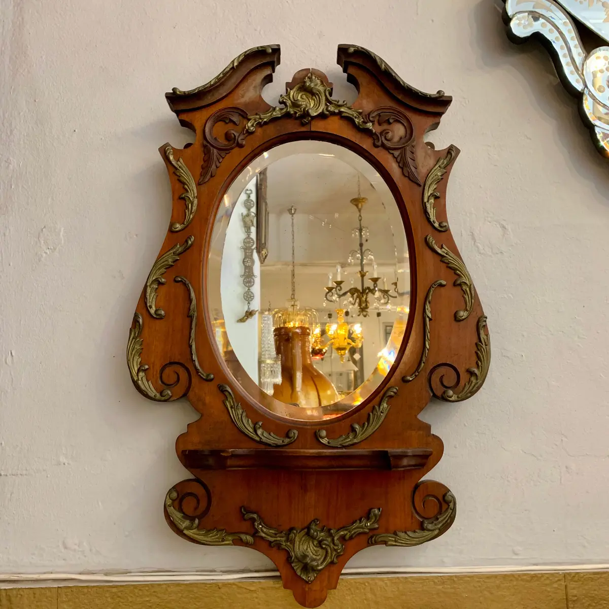 Carved Oak & Gilded Art Nouveau Mirror - Sold 1