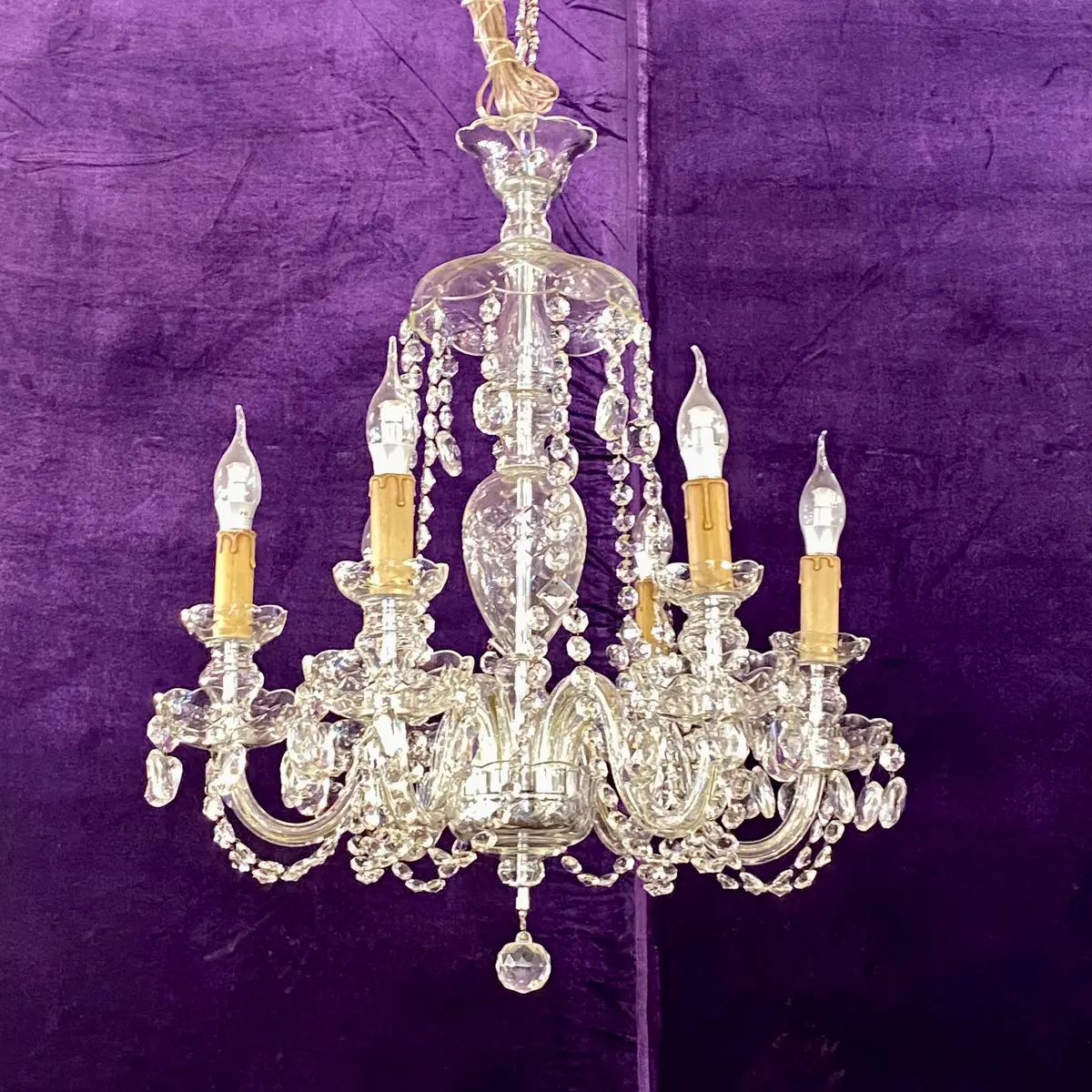 Bohemian Chandelier With Antique Crystals - Sold 1
