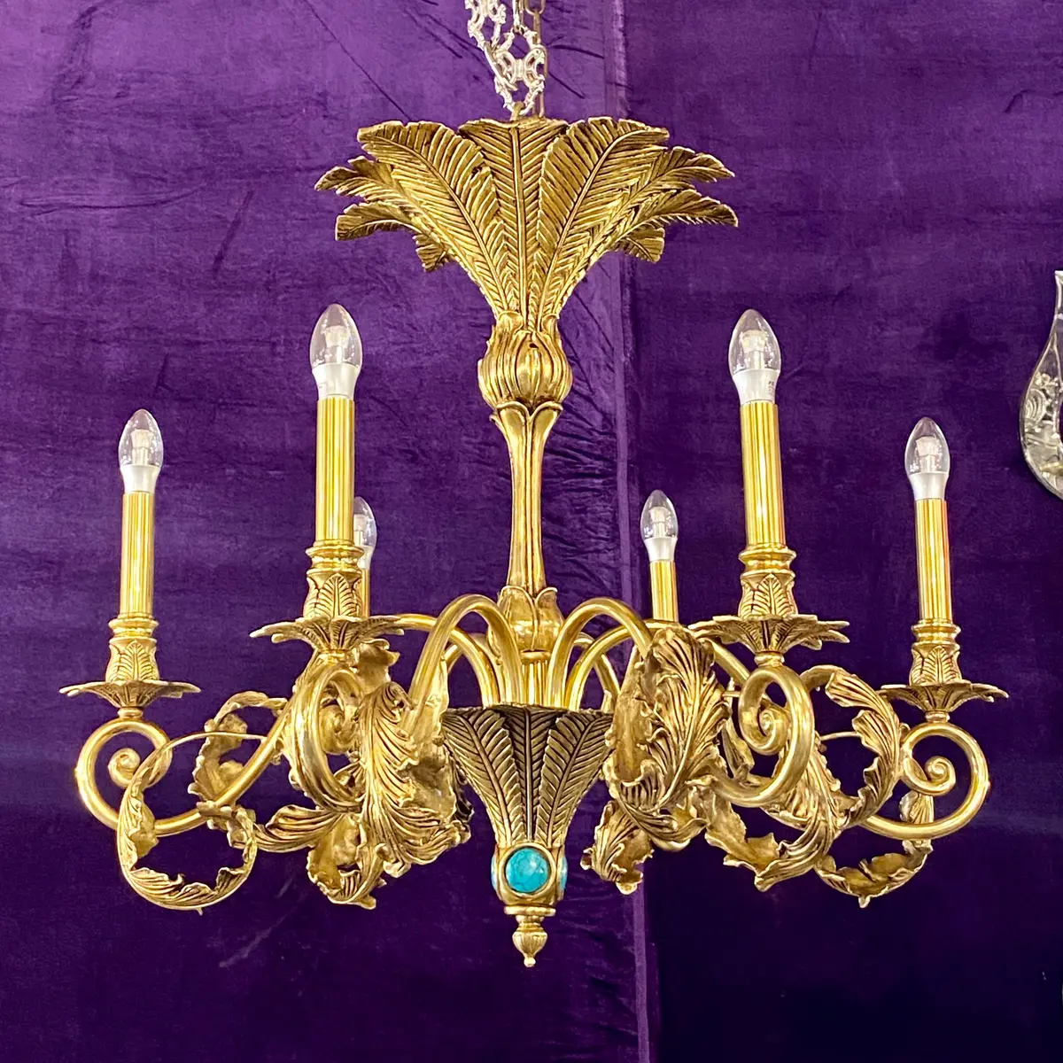 Gorgeous Cast Brass Chandelier - Sold 1