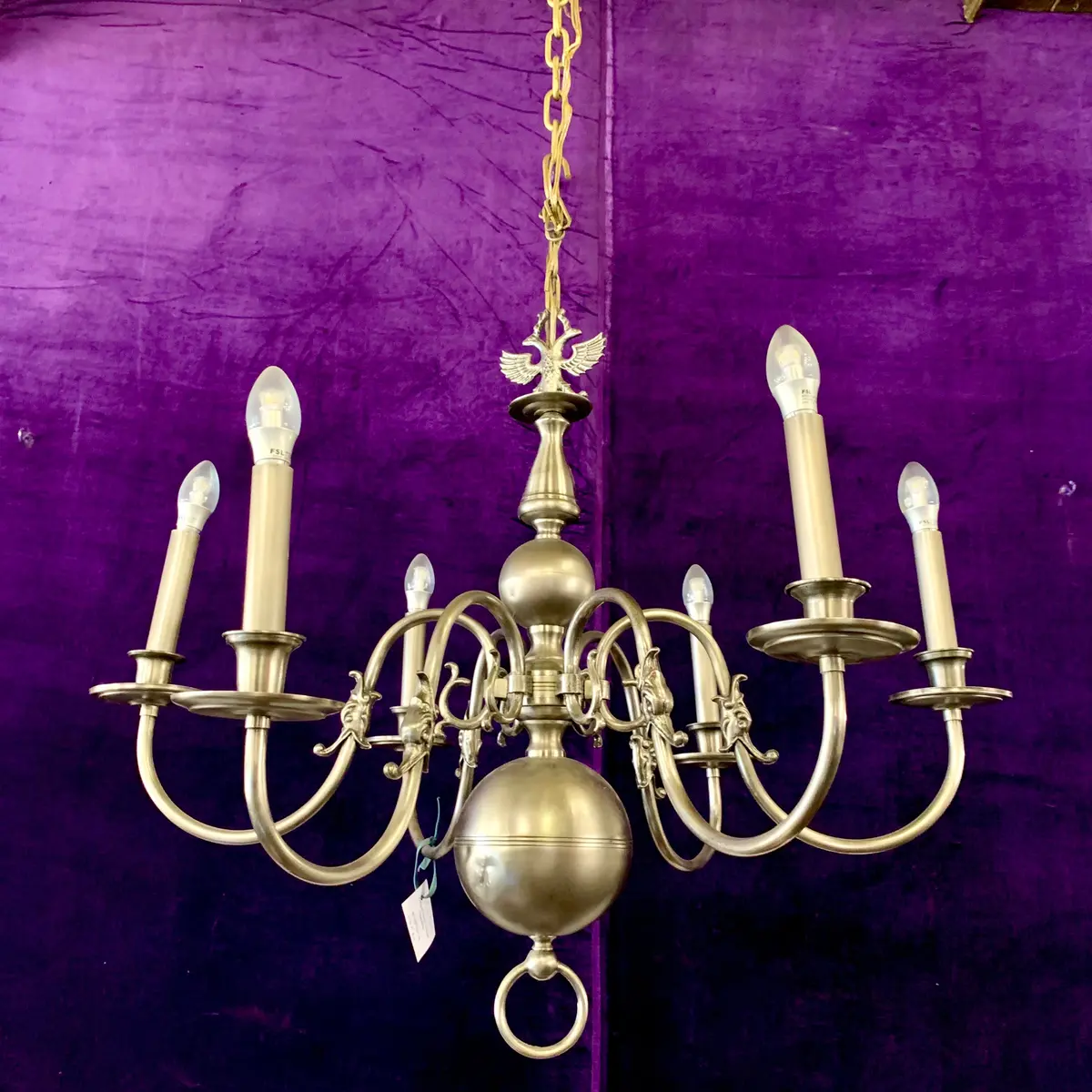 Antique Nickel Flemish Chandelier - Sold 1